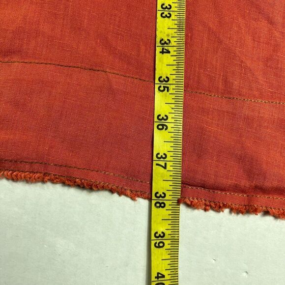 Lauren Vidal Linen Dress Small Orange Sleeveless Shift Raw Hem Summer Resort XS - Picture 7 of 13